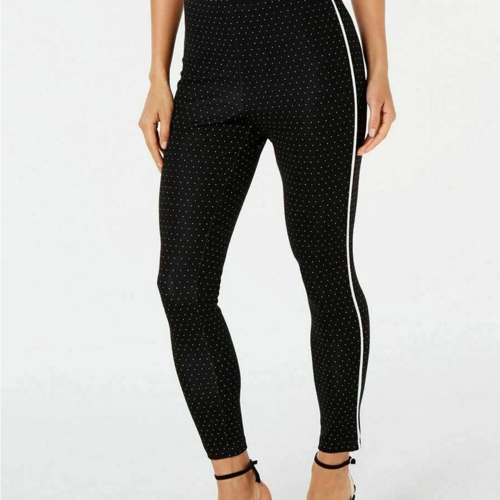 Elle Chic Black and White Polka Dot Leggings Size L